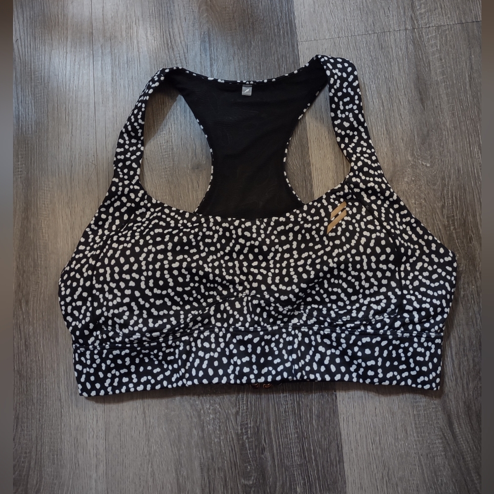 DOYOUEVEN Black and White Speckled Sports Bra - Picture 3 of 9